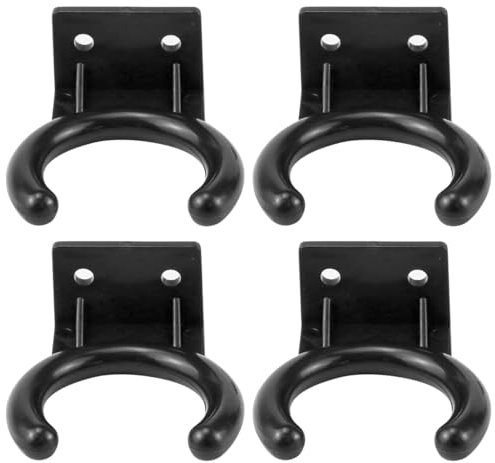 FERCAISH 4 Pack Black ABS Microphone Wall Mount Clip Hooks, Basic/Functional Style, Suitable for KTV, Home Office & More