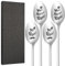 Huiguli Wedding Gifts for Mr & Mrs Ice Cream Spoons, 4Pcs Couple Engraved Coffee Spoon Stainless Steel, 20 cm Long-Handled, Valentines Day Anniversary Wedding Gift for Lovers