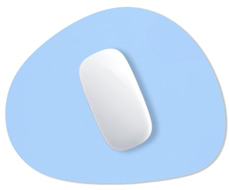 Hsurbtra Mauspad, hochwertig, strukturiert, klein, oval, 21,6 x 18,1 cm, blau, dick, 3 mm, rutschfest, wasserdicht, Gummi, hübsch, niedliche Computermatte für Büro, Zuhause, Gaming, Laptop, Herren