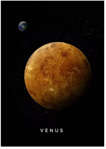 Pädagogisches Universum Planet Venus Poster Leinwand Wandkunstdrucke Leinwandgemälde Wandkunst für Kinder Klassenzimmer Arbeitszimmer Heimdekoration 50x70cm ungerahmt