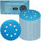 Crossarctic Lot De 80 Disques Abrasifs 125 mm Bleus Professionnels 125 Disques Abrasifs Ronds 8 Trous Pour Ponceuse Excentrique 120 Grain