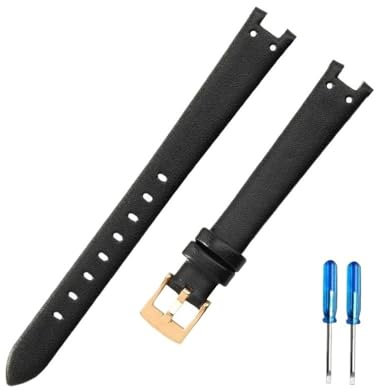 LANAPPTLTG Langlebiges Uhrenarmband, passend for Anne Klein AK 2156 2157 Ak2618rgbk. Ersetzen Sie das Uhrenarmband(Black-Golden-K12)