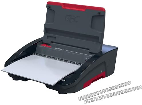 GBC WireBind WB15E Elektrisches Bindegerät - Bindet 125 A5/A4-Blätter, Elektrische Stanze mit Anti-Stau-LED, Stanzt 15 Blätter, Schwarz/Silber, 4410066
