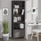 Lauuoeriau Möbelartikel Home Highboard HAMAR Hellgrau 60x35x180 cm Massivholz Kiefer Möbel