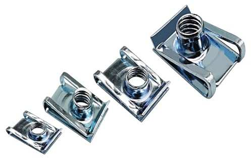 Fine jade2 90 Stück M4 M5 M6 M8 Gewinde Clip Schlauchschellen Set U-Typ Blechmuttern Sortiment für Auto Kfz
