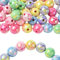 UR URLIFEHALL Lot de 50 perles rondes en acrylique avec inscription « Love » pour stylos à perles, bracelets, bijoux, porte-clés, loisirs créatifs