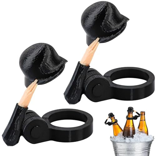 Bierflaschenhelm mit Soldatengruß, 2PCS Flaschenverschluss Bierflaschen, Lustiger Soldat Salute Pose Bierflaschenverschlüsse, Salute-Soldaten-Bierhelm, Wiederverwendbarer Flaschenverschluss für Bier