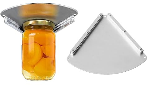 2 Pieces Jar Lid & Bottle Cap Opener Tool Upgraded Stainless Steel Under Cabinet Jar Opener Under Counter Jar Lid Cap Opener for Hand Weakness Arthritis and The Elderly