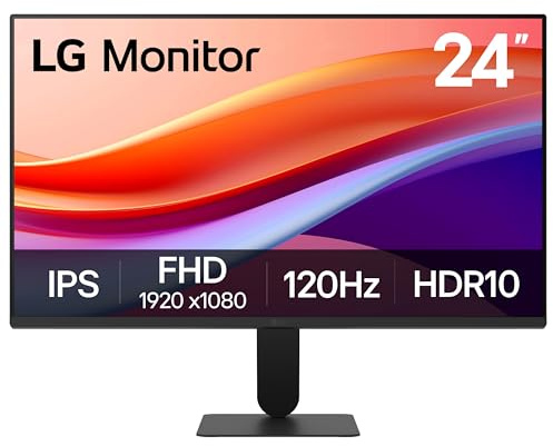LG 24U411A-B 24-inch Full HD (1920 x 1080) IPS Computer Monitor, 120Hz, HDR10, Reader Mode, Flicker Safe, HDMI, Slim Stand Base, Black