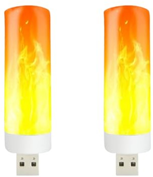 LED Flammeneffekt Licht - USB Wiederaufladbare Laterne Birne | Realistische Flackernde Kaminlampe für Zimmer, Party, Bar, Innendekor | Warmes Leuchten Ambiente Beleuchtung, Energiesparendes