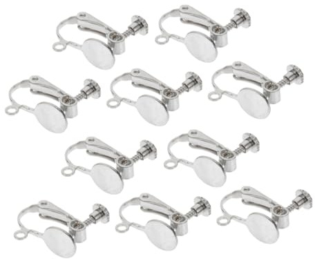 Garneck 10pcs Clip Earring Converters Earring Clamps DIY Accessories for Hoop and Hook Ear Studs Parts for Adult Clip Jewellery Making