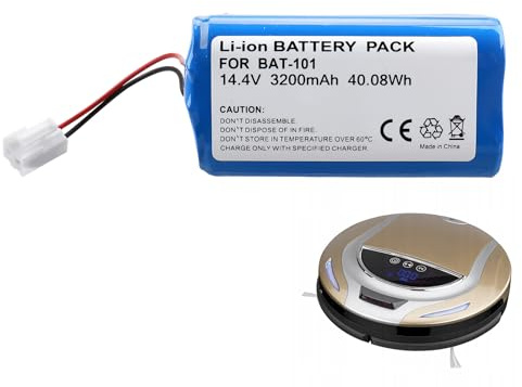 MXJFYY 14,4 V 2600 mAh/37,44 Wh Ersatzakku für Smart Plus, Lithium-Ionen-Staubsaugerakku, kompatibel mit Cleanmaxx Smart Plus, ersetzt BAT-101 CS-CSP101VX