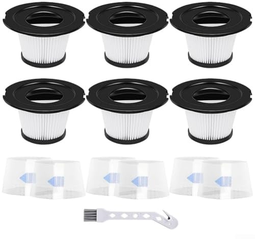 Ersatzfilter für Orfere V20 K17 A18 Akku-Staubsauger, 6 Stück, mit Reinigungsbürste, kompatibel mit Orfeld-Modellen, Hochleistungsfilter