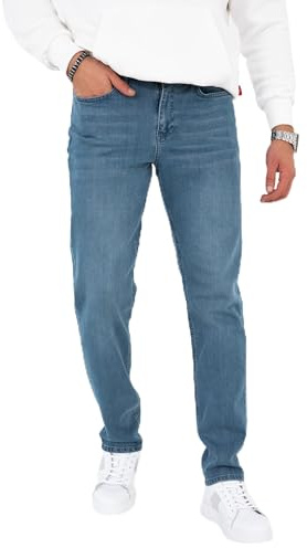 HALAT'S Herren Regular Fit Lycra Jeans Pipe Leg Casual Cut Jeans Hose
