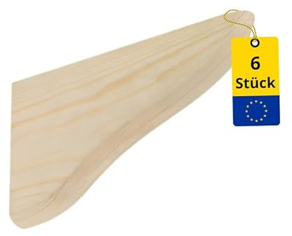 Winkel Regalhalterung 6er Set - Regalwinkel - Regalträger Holz 20cm Regalbodenträger - Wandregal Halterung - Konsole Holz - Regalhalter - Regalkonsole - Winkel Regal für Bücherregal Wand