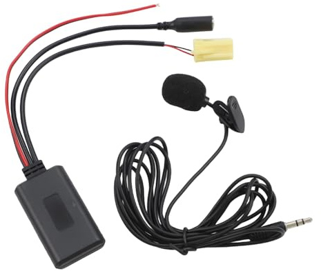 QOXEZY Cavo adattatore audio AUX wireless con microfono per Fiat 500, Alfa, per Lancia, SMART 451-5-12V Bluetooth interfaccia di ricambio