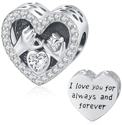 Friggem Charm Herz Charm Liebe Geburtsstein Beads für Armband Armbänder Anhänger Geschenke für Damen Mädchen Mutter Tochter Freundin Schwestern Muttertag Schmuck