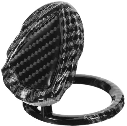 NOLITOY Couvercle de Bouton-poussoir Élégante en Fibre de Carbone pour Démarrage Moteur, Cache de Commutateur D'allumage Abs et Ajustement pour Intérieur de Voiture