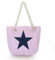 Sonia Originelli Strandtasche maritim gestreift Sternprint Seilkordel Reißverschluss Shopper Farbe Rosa-Marine