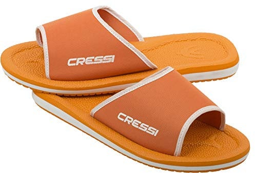 Cressi Lipari Ciabatta per Spiaggia e Piscina, Unisex, Arancio/Bianco, 29