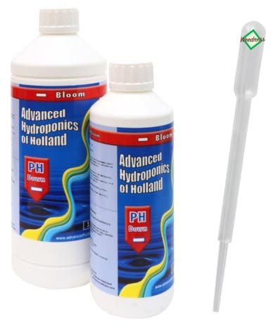 Weedness Advanced Hydroponics pH-Senker 1 Liter Blüte - ph-senker Heber Dünger Pflanzen Grow Anbau Indoor Down Granulat Tomaten Rasen Orchideen