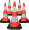 Street Solutions 5er-Pack Premium Qualitäts Pylonen Kinder 750mm - Starke und langlebige selbstbeschwerte Kegel Verkehrshütchen mit sehr niedrigem Schwerpunkt - Hergestellt in Großbritannien