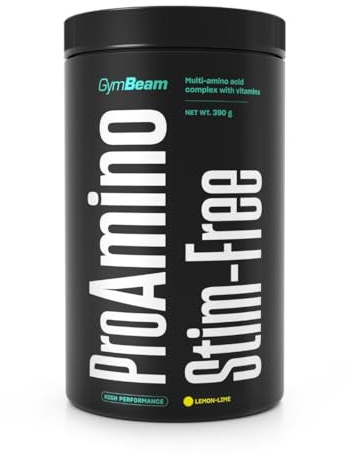 GymBeam ProAMINO Stim-Free – Aminosäuren Komplex, Amino Komplex mit BCAA 4:1:1, L-Arginin, L-Glutamin, L-Tyrosin, L-Citrullin, L-Alanin, Beta-Alanin, Vitamin B3, B6, B9, B12, C (390 g, Lemon-Lime)