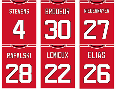 New Jersey Devils Jersey Poster Set von 6 Vintage Trikots - Posterdrucke