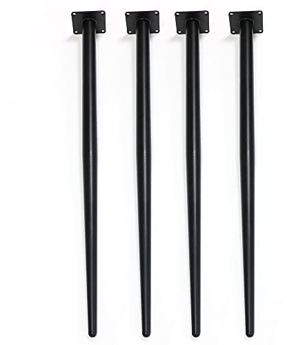 Tischbeine Konisch Tischgestell Metall Schwarz 4 x 72cm Conical Legs Tischkufen für Schreibtisch Couchtisch Bank, Pulverbeschichtete Stahlbeine