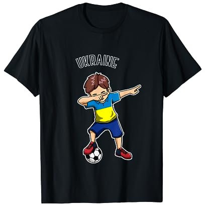 Dabbing Fußball Junge mit Ukraine Trikot Kinder Ukraina T-Shirt