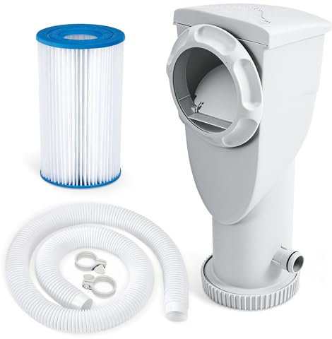 Funsicle SkimmerPlus 1.500 GPH 2-in-1 Filterpumpe und Skimmersystem für oberirdische Schwimmbäder - Poolreinigung und -wartung