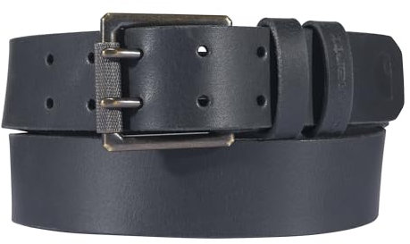 Carhartt Lässige robuste Herren-Gürtel, erhältlich in mehreren Stilen, Farben und Größen, Handwerker Leder Doppelzinken (schwarz), 34