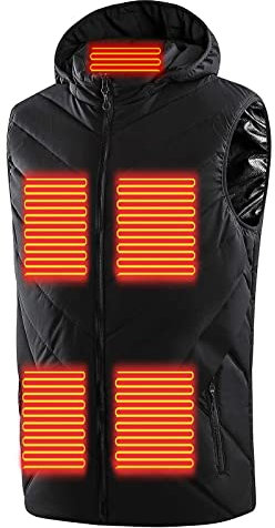 Battnot 2022 Testsieger Beheizbare Weste für Herren Damen, USB Elektrische Heizweste,11 Heizzonen Beheizte Weste Heizbereiche, Wärmeweste mit Heizung für Outdoor Wandern Skifahren (Ohne Powerbank)