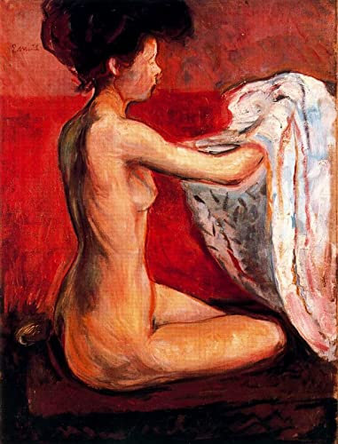 DTAUPREB Malen-nach-Zahlen-Kits für Erwachsene Edvard Munch Nackte Frau DIY Leinwand Ölgemälde mit Pinsel Acryl Pigment Zeichnung Lackierung