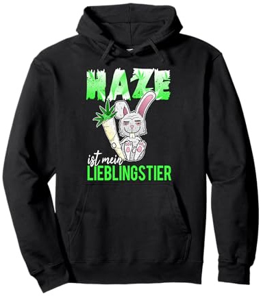 Haze Lieblingstier Kiffer Hase Gras Marihuana Cannabis THC Pullover Hoodie