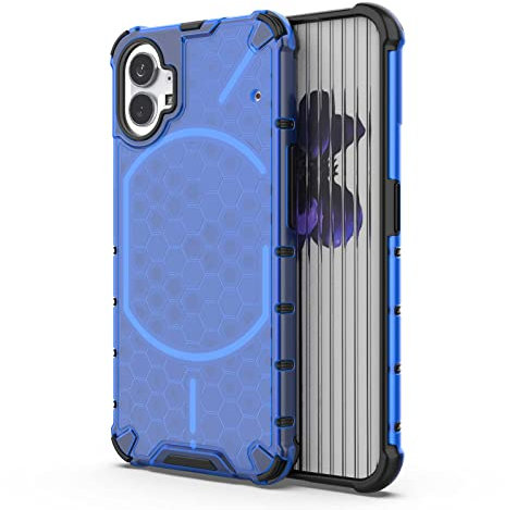 ILING Honeycomb Case for Nothing phone (2), Ultra-thin Transparent Silicone Cover, Soft TPU Cushioning Shockproof Bumper Phone Case (Blue)