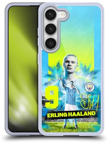 Head Case Designs Offizielle Manchester City Man City FC Erling Haaland 2023/24 Erstes Team Gelhülle [Militärischer Schutzgrad] Kompatibel Mit Samsung Galaxy S23 5G Und Kompatibel Mit MagSafe