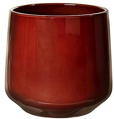 INNA-Glas Übertopf ZIOKA aus Keramik, merlotrot, 26 cm, Ø 29 cm - Deko Topf