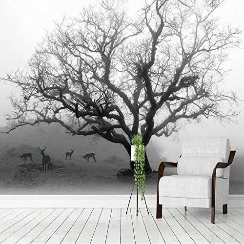 3D Wall Murals Photo Wallpaper 177.2(W) X118.2(H) inch Plant Tree Wall Decoration for Living Room Bedroom Hallway Window TV Background