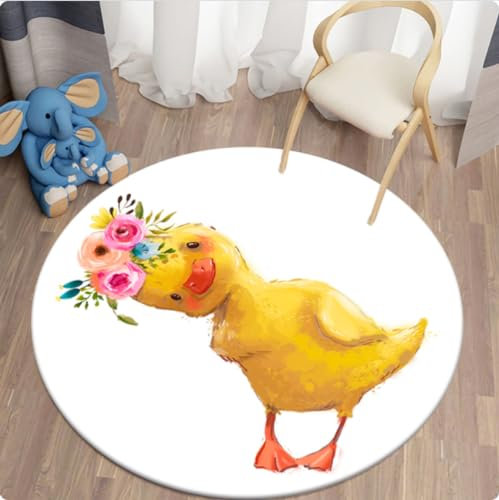 CKSEKD Wohnkultur Badezimmermatte Karikatur Panda Rundteppich Wohnzimmer Kinderzimmer Teppich Teppich Tierteppich 200 cm Durchmesser