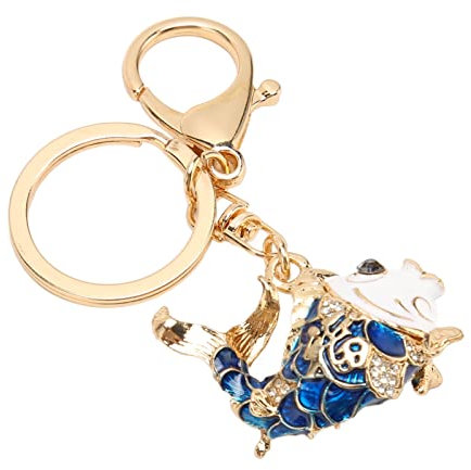 Goldfisch-Schlüsselanhänger Im Chinesischen Stil – Niedlicher, Tragbarer Schlüsselanhänger aus Zinklegierung mit Exquisitem Design für Handtasche, Rucksack (BLUE)