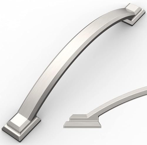 9BUILD 10 Stück Schrankgriffe Gebürsteter Nickel Lochabstand 128mm Griffe für Küchenschränke Zinklegierung Möbelgriffe Küchengriffe griffe möbel Küchenschrank Schranktürgriffe EU0047
