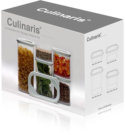 Culinaris - Vorratsdosen Set - 5 teilig - Vorratsbehälter - Aufbewahrungsdose - Aufbewahrung - Frischhaltedose (1)