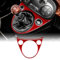KUNGKIC Für Fiat 500 2011-2023 Abarth 595 2016-2023 Auto Mitte Konsole Dekoration Panel Schalthebel Gangschaltung innerer Rahmen Kohlefaser Aufkleber Zubehör Geschenk,Rot,Manuelles Getriebe
