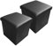 Natsen 2er Set Sitzhocker faltbar Sitzwürfel mit Stauraum, Fußbank Aufbewahrungsbox Sitztruh aus Kunstleder,38 x 38 x 38 cm, Black