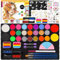 Mekkyes Kinderschminke Set, 22 Farben Waschbar Schminke Kinder Gesichtsfarbe mit 4 große Farben, 2 Rainbow Split und Tattoos, Ideal Kinderschminken für Halloween Karneval Kindergarten Allwetter