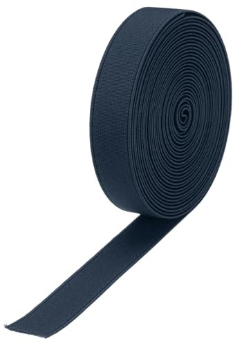 QUARKZMAN 2cm Gummiband Breit zum Nähen, 4.51 Meter Elastic Rubber Band, Breites Gummiband für Hosen, Bund, Stoffe zum Nähen (Marineblau)