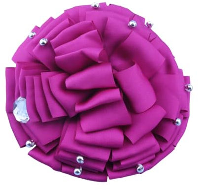120mm Fleur En Tissu Grande Broche Épinglettes Cz Cristal Broches De Fleur Faites à La Main Broche Pour Les Femmes Pour La Robe De Soirée De Mariage Costume Vêtements Accessoires Cadeaux (rose pétant)