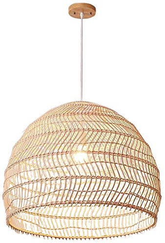 HCIPJQY Luminaria Empotrada De Ratán Tejido Iluminación Colgante De Mimbre De Bambú Boho Lámpara Colgante De Isla De Cocina Lámpara Colgante De Cesta Rústica Para Mesa De Comedor, Habitación