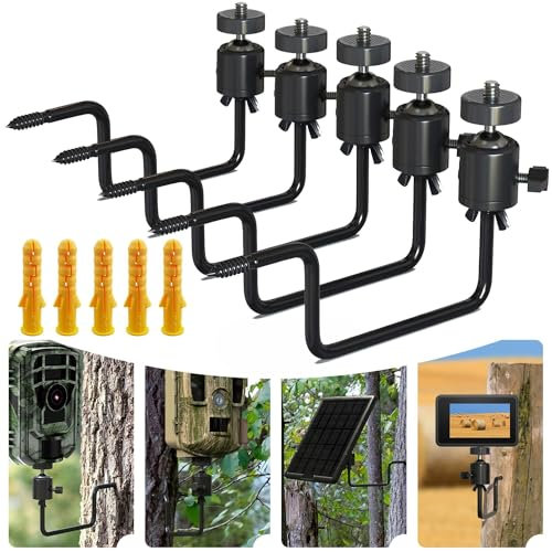BraveKing Wildkamera Halterung, Haltbare Baumhalterung Baumspieß 360° Schwenkbaren Kugelgelenken Verstellbar Universal Gewindeanschluss 1/4''-20 Standard für Solarpanel, Nachtsichtgeräte